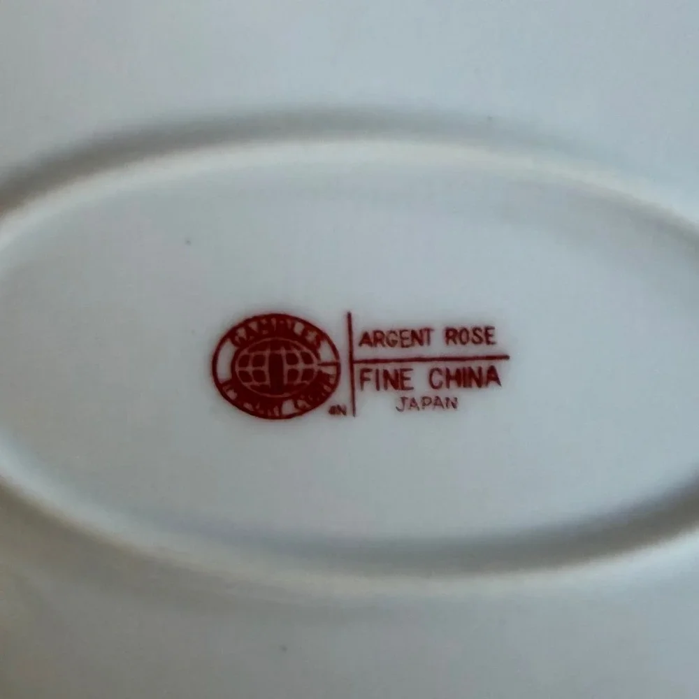 Gambles Argent Rose‎ Fine China Serving Platter 12x9 Floral Japan Cottagecore